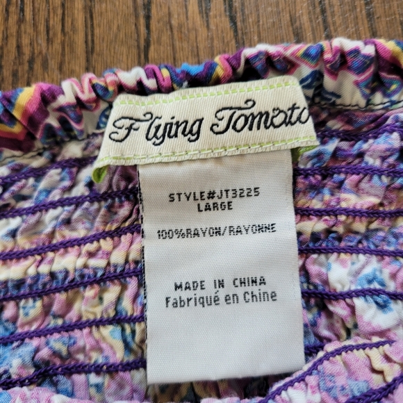 Flying Tomato Purple Multi-color Cinched Cropped Tube Top Size Women's Large - Picture 7 of 7